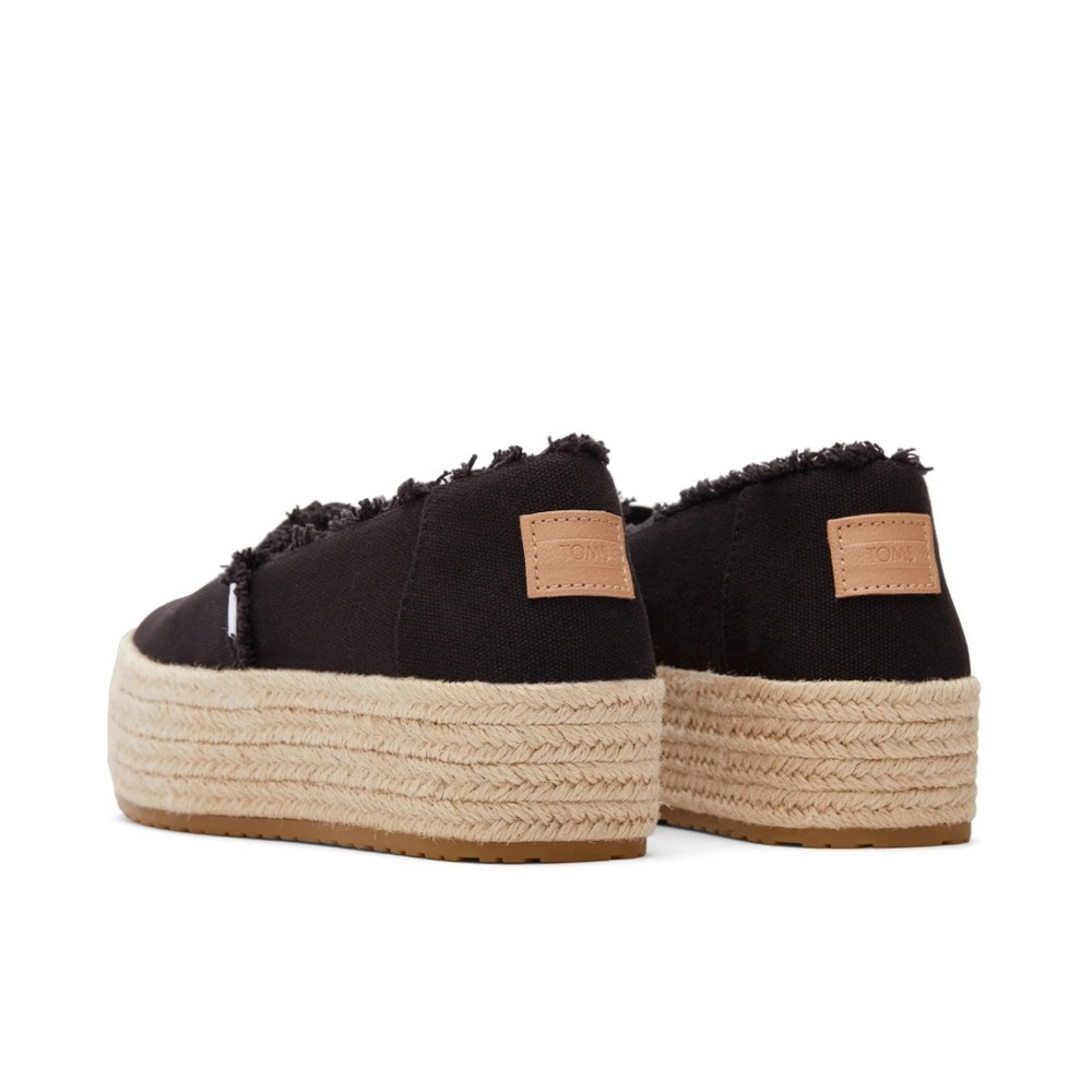 Toms Black Canvas Espadrille Platforms - Picture 4 of 6